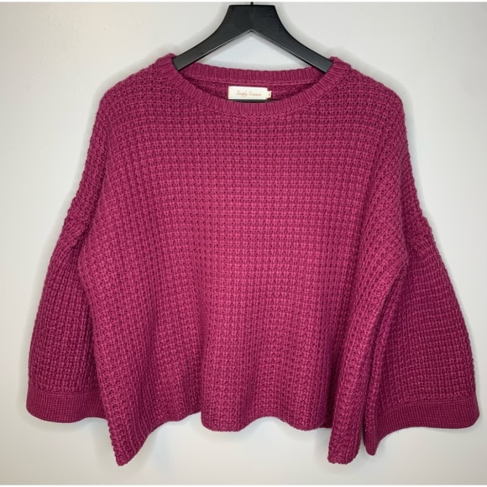 Simply Couture‎ Purple Bell Sleeve Oversized Sweater Size Small